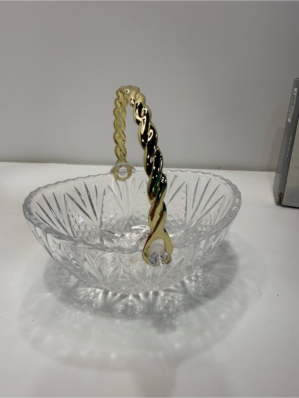 Mikasa Clear Crystal Bowl with Red Ribbon Accent